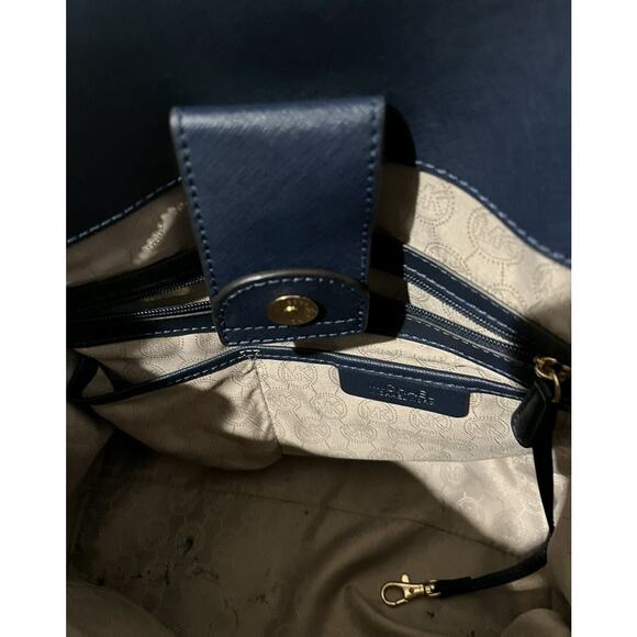 Michael Kors Hamilton Large Navy Saffiano Leather Handbag Crossbody Old Money - Picture 12 of 12